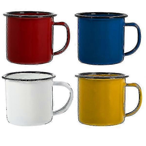 4pcsエナメルマグヴィンテージキャンプマグウォーターマグキャンプコーヒーミルクマグ