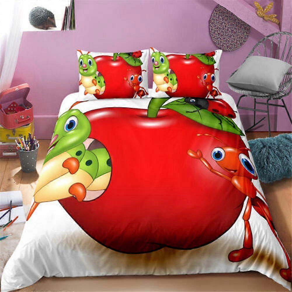 v5646 Lakan Funny Fruits Tryckt Gåva 3 Påslakanset Doona Överdrag Lakan IU5646