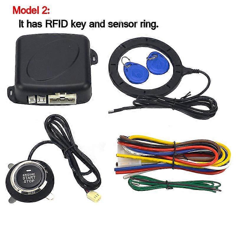12v Car Keyless Entry Start System One Start Stop Engine Push Button Vehicle Alarm Pke Remote Start Dropshiping