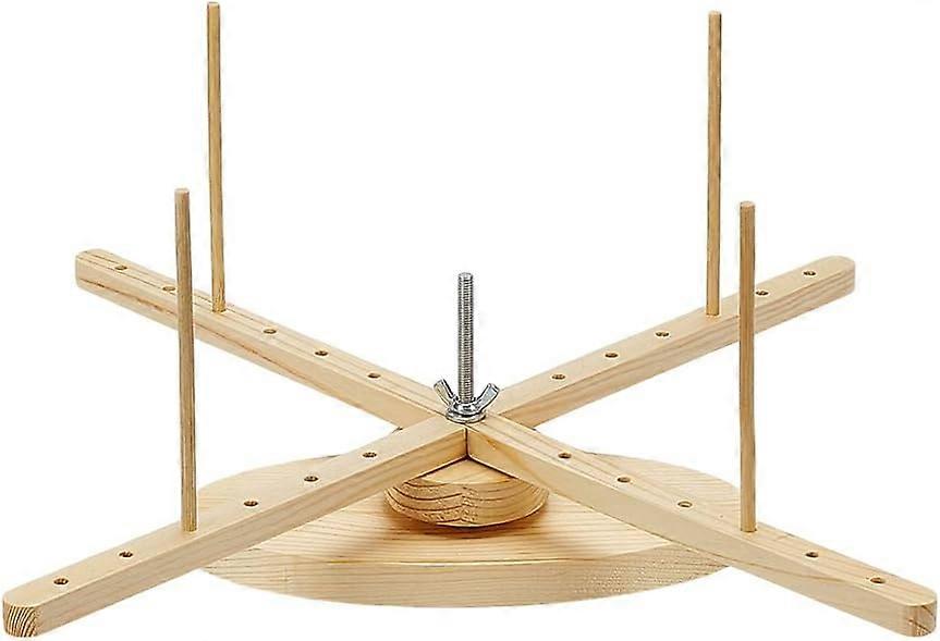 Portable Wooden Yarn Swift Amish Style Yarn Swift Winder Desktop Standing Needlecraft Yarn Finishing Tool with Oval Base for Wool Yarn and Embroidery