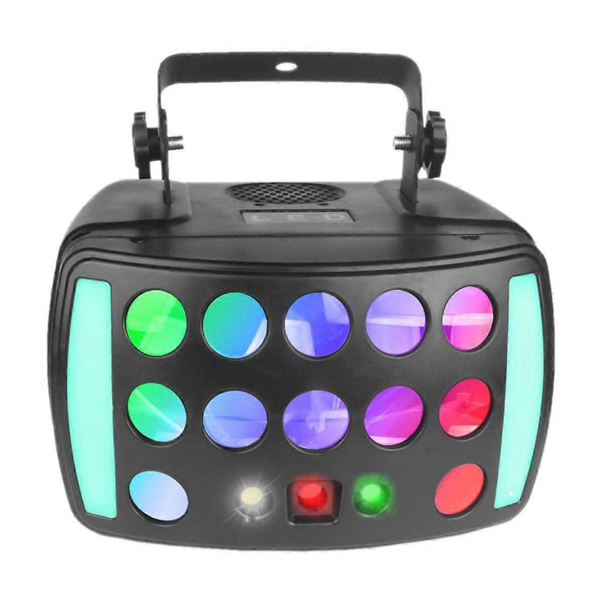 DJ Disco Beam 4-IN-1 Stage Light Red Green Patterns Strobe Dynamic Marquee Effect Wedding Club Dance Lamp EU Plug