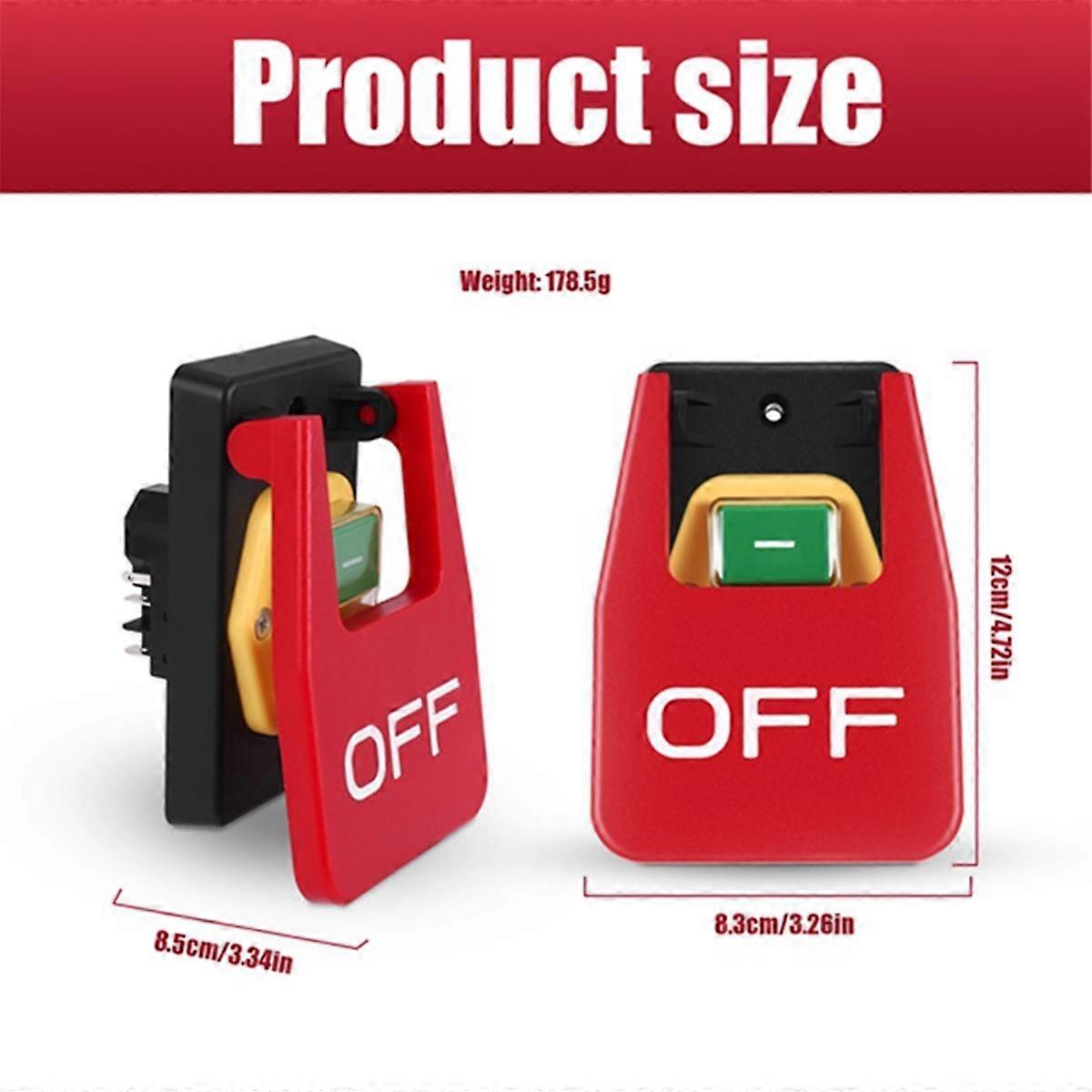 Off on Red Cover Emergency Stop Push Button Switch 250V16APowerOff ...