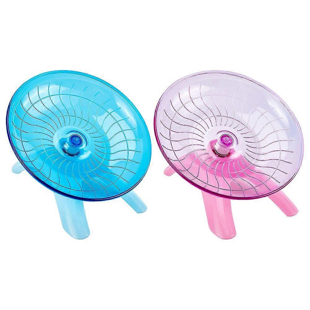 Plastic Hamster Running Turnplate with Frame & Steel Spin Axis Round Mixed Color Finished Product: 8x12cm 2sets/bag