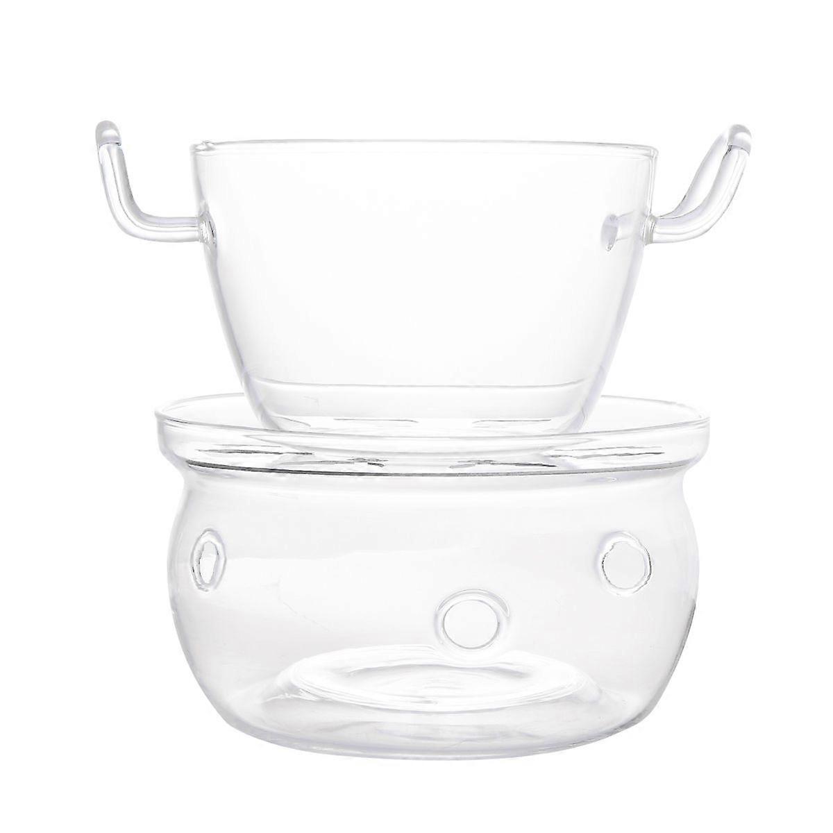 1 مجموعة زجاج شبه منحرف الشوكولاتة تذوب عموم الخبز دائم زبدة الجبن تذوب مقلاة حزب وعاء ساخن مع قاعدة للمطبخ المنزلي