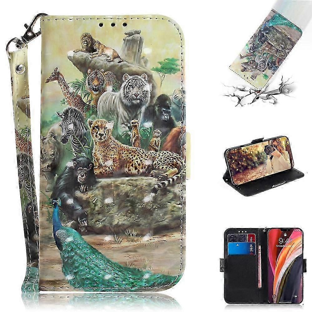 Compatible with iPhone 12 Pro 3D Print Full Stylish PU Leather Wallet Bookstyle Magnetic Flip Case with Strap