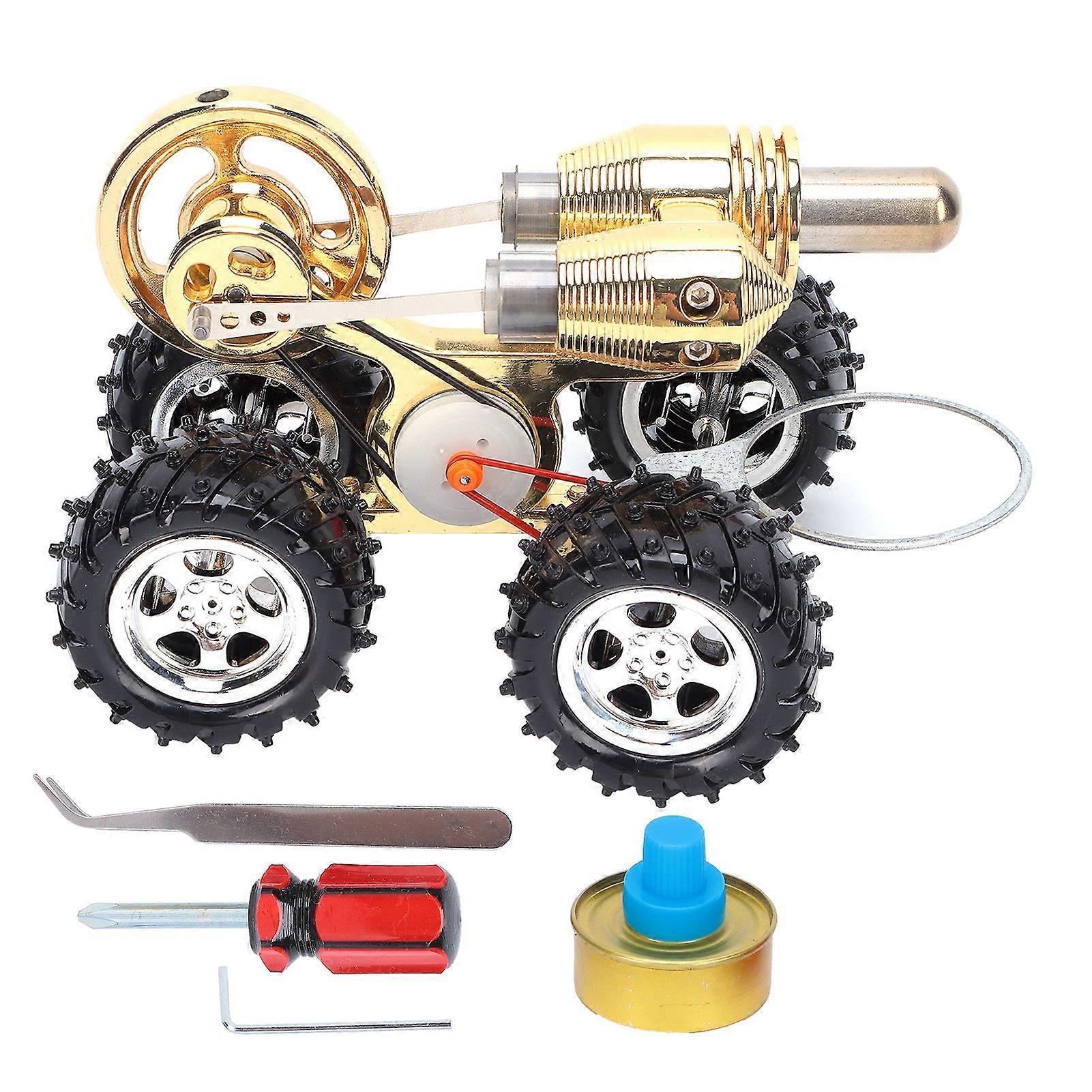 Stirling Car Engine Model Miniature External Combustion Power Exquisite Physics Science Kit for Experimental Toy Gift