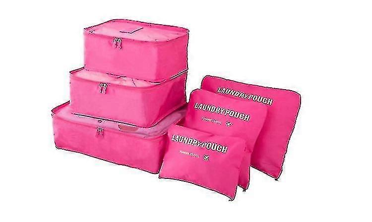 6pcs/set Travel Waterproof Clothing Sorting Bag Packing Cube Luggage Organizer