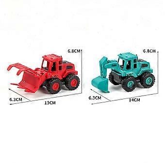 Colorful 2-Pack Construction Truck Toys for Kids - Excavator & Timber Grab, Press & Go, Safe Sandbox Play, Ages 3-6