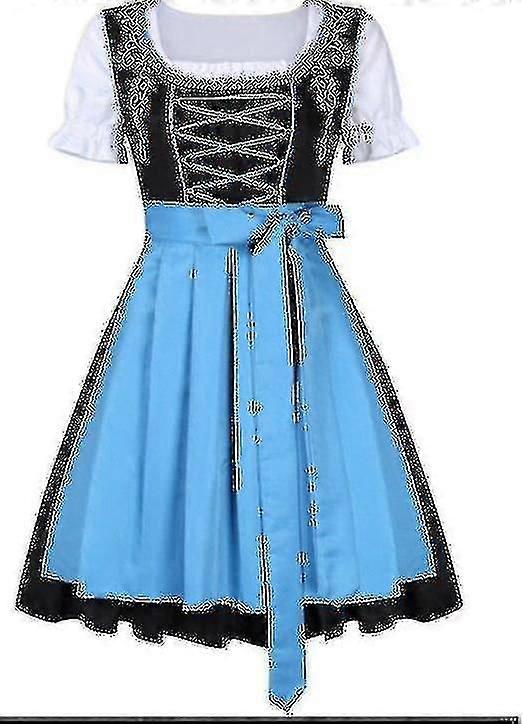Alman Wench Bira Hizmetçi Kostümü Bavyera Oktoberfest Dirndl Elbise + üst + önlük