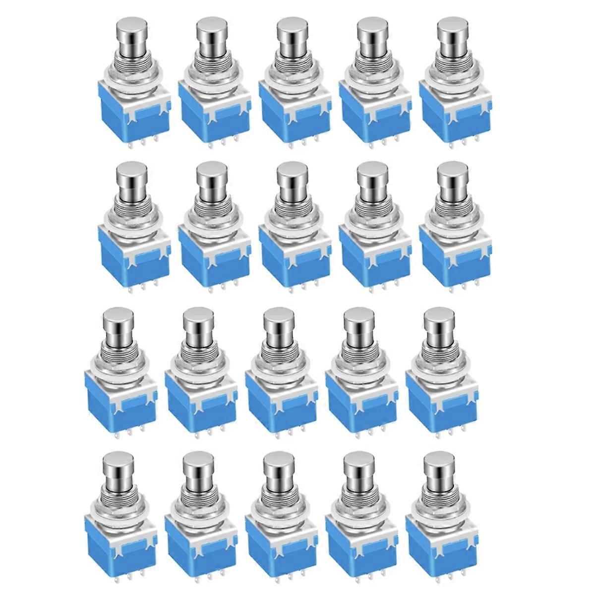 20PCS Momentary Guitar Effect Pedal 3PDT Footswitch 9 Pin Latching Stomp Push Button Foot Switch Tr