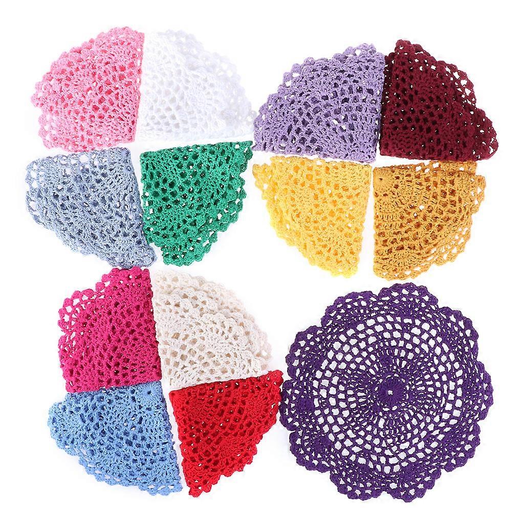 Style japonais coton couleur crochet fleur dentelle napperon coton table anti-brûlure chaleur isolation coussin tasse sous-verre S