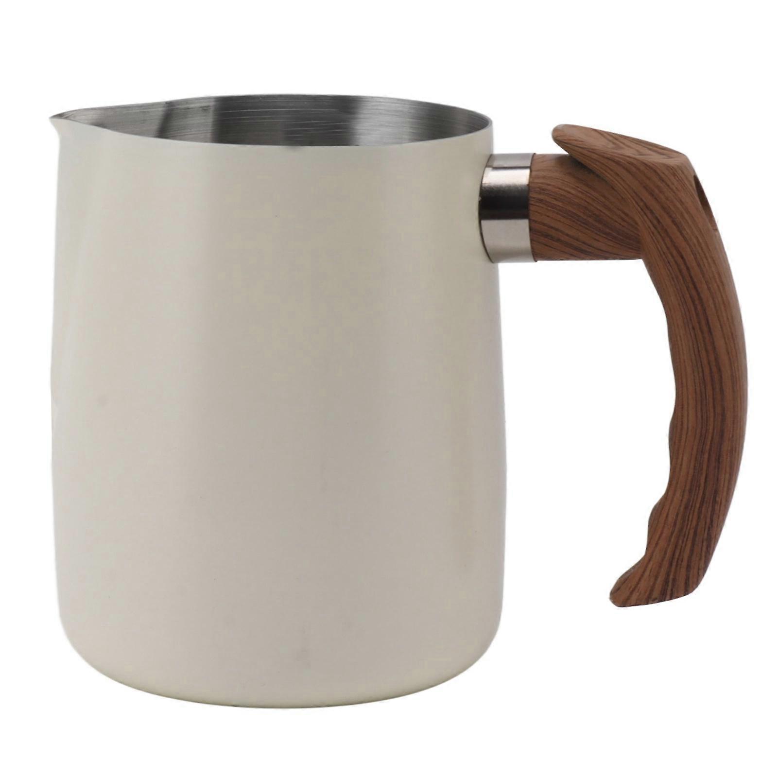 600ml Stainless Steel Milk Frothing Cup with Handle and Dripless Spout
