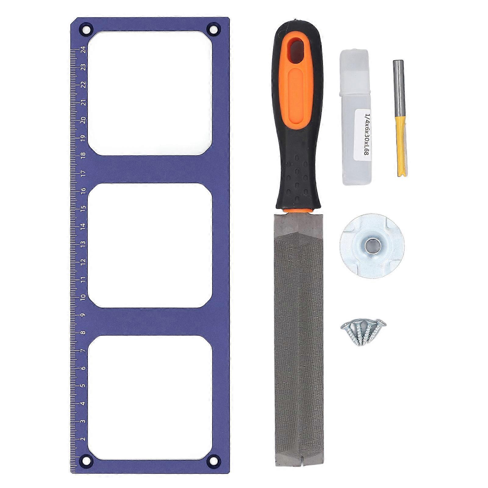 86 Type Wire Box Template 3 Holes Aluminum Alloy Socket Bottom Box Slotting Template for Wardrobe