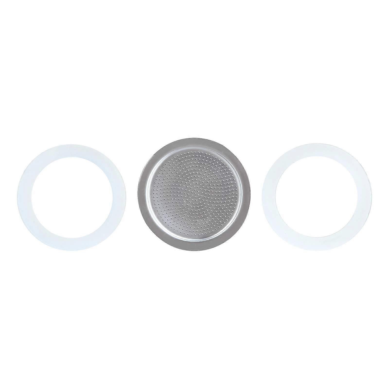 Silicone Gasket and Filter Screen Set for 10-12 Cup Moka Pots Replacement Parts Stovetop Espresso Maker Compatibility