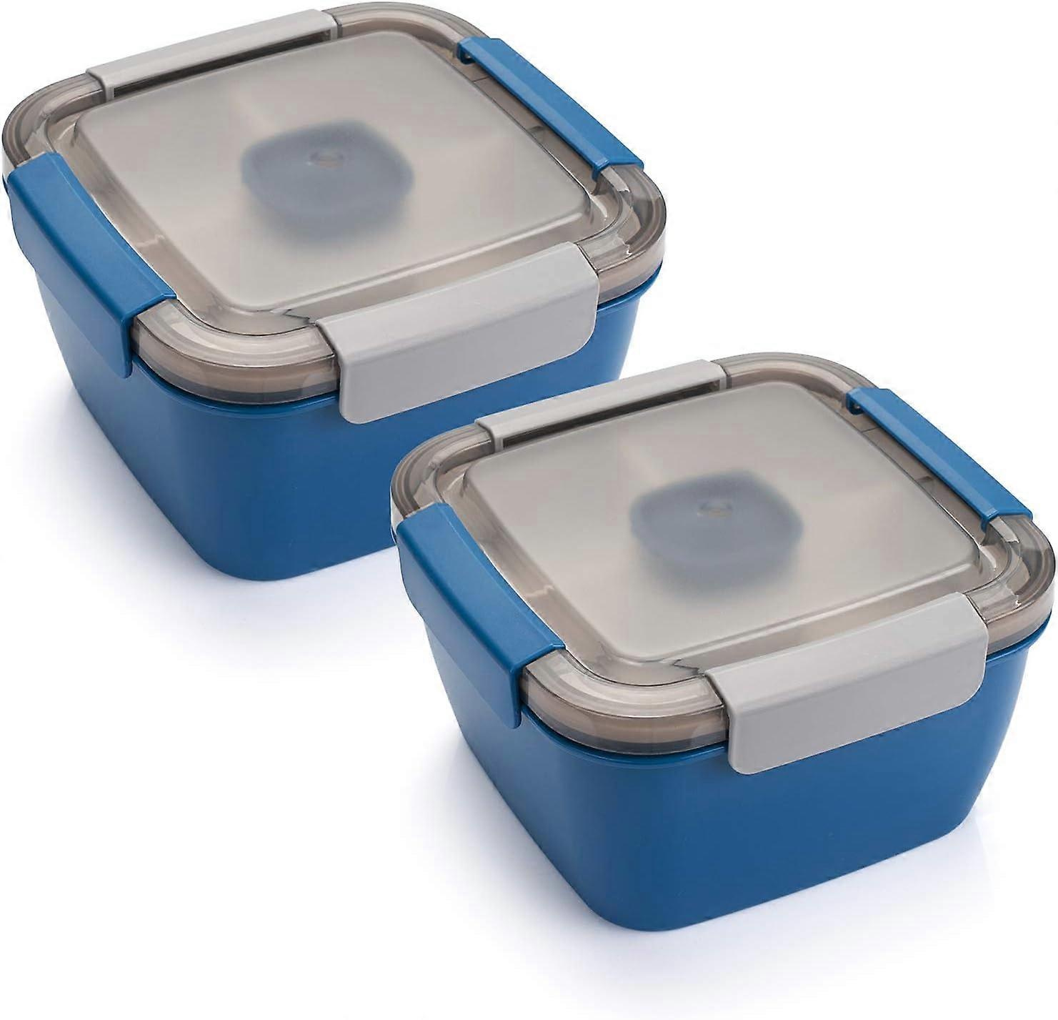 Salad Lunch Container, 51 Oz Reusable Salad Bowl With Leak-Proof Design And 3 Main Compartments, Bpa-Free For Kitchen Office Travel School