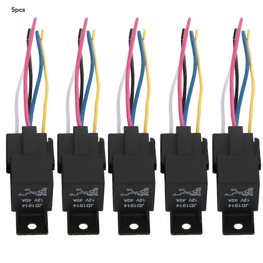 5pcs 12V 30A/40A Automotive Relay 5-Pin SPDT with Harness Socket