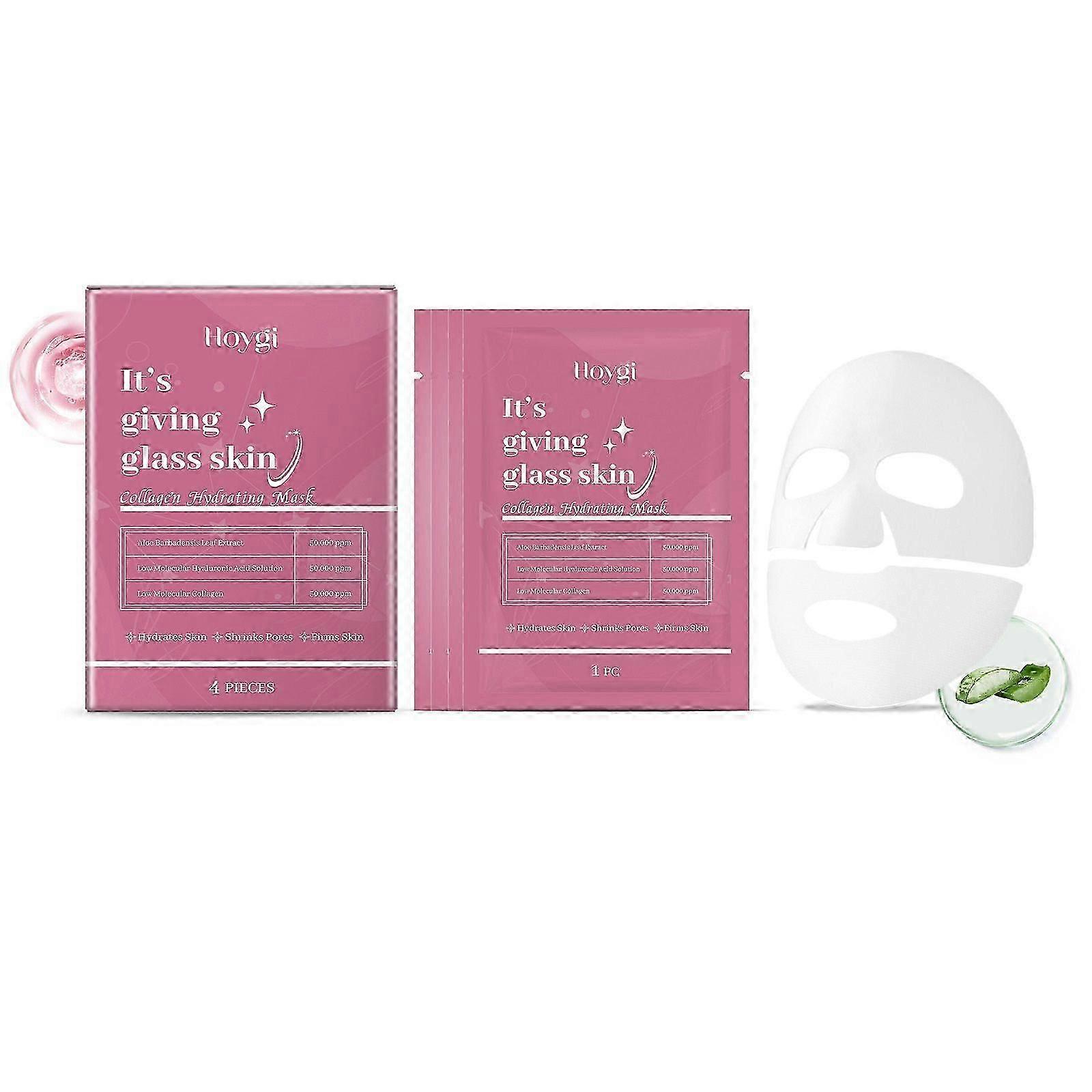 Glass Skin Face Mask with Collagen, Deep Hydration Collagen Face Mask Overnight, Anti-Wrinkle Hydrating And Moisturizing Mask For Face