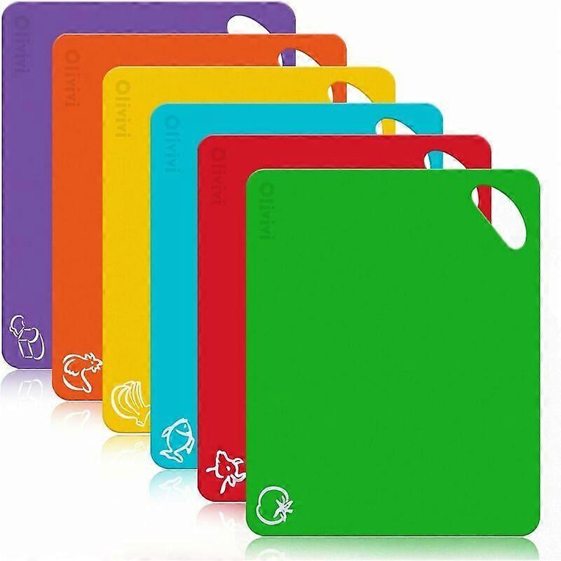 Color Coded High Quality Cutting Board Mats, BPA-Free Material, Flexible Plastic Design, Textured Waffle Grip Bottom, Non-Porous Odor Resistant