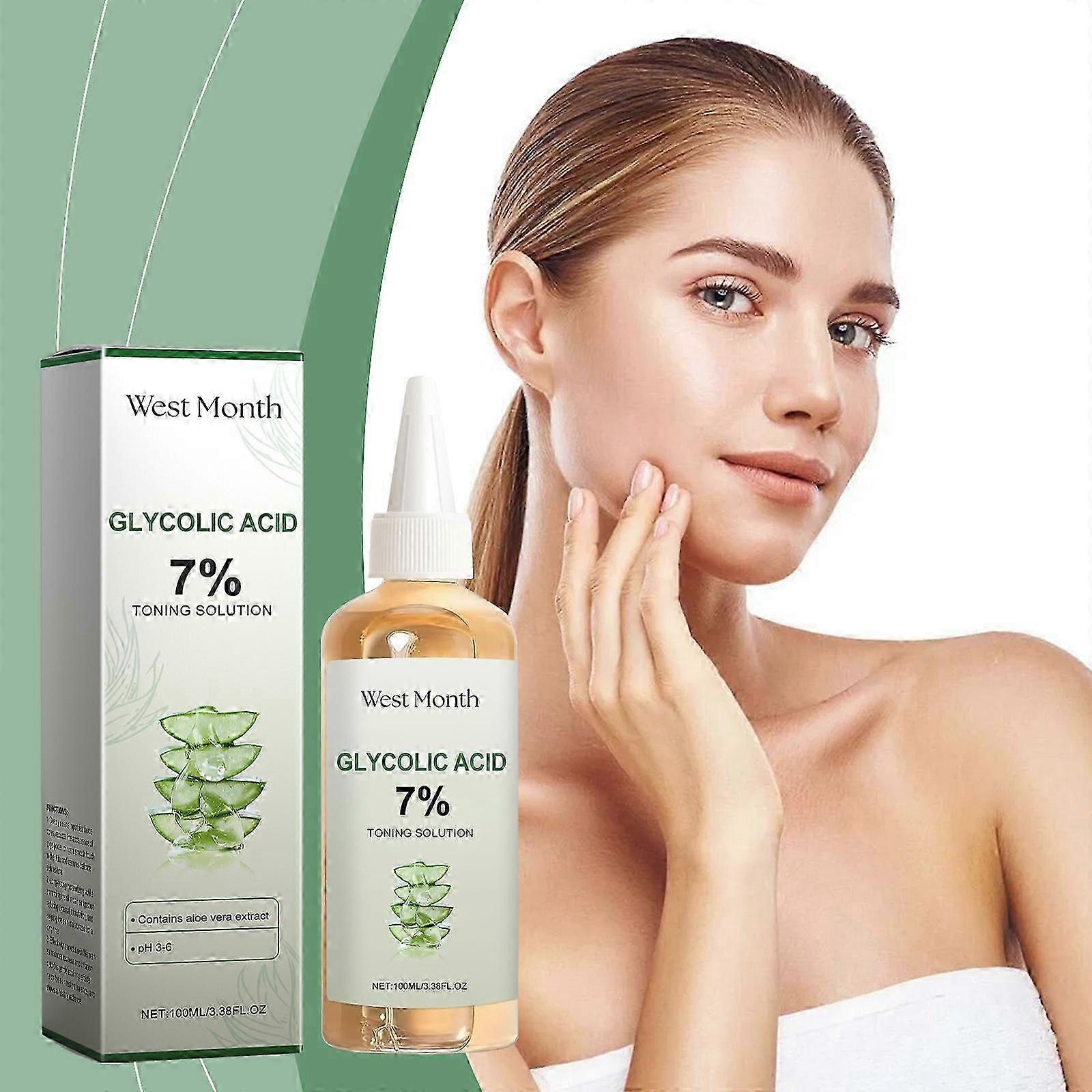 Glycolic Acid 7% Toner, Glycolic Acid 7% Toning Solution, Facial Exfoliation Astringe Pores, Solution for Blemishes and Acne