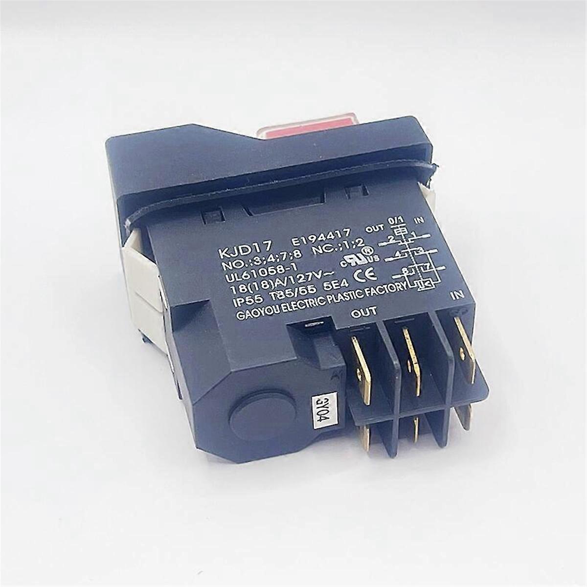 KJD17 Interruptores de botón de arranque electromagnético de 6 pines Interruptor de seguridad para equipos impermeables IP55