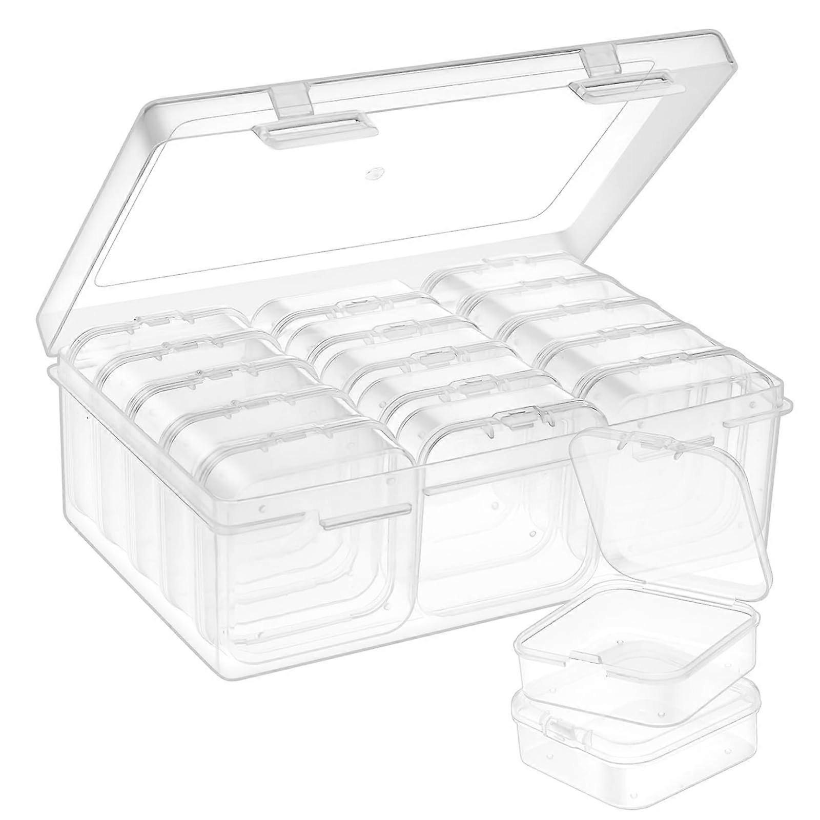 31 Transparent Plastic Bead Organizer Box With Hinged Lid Craft Storage