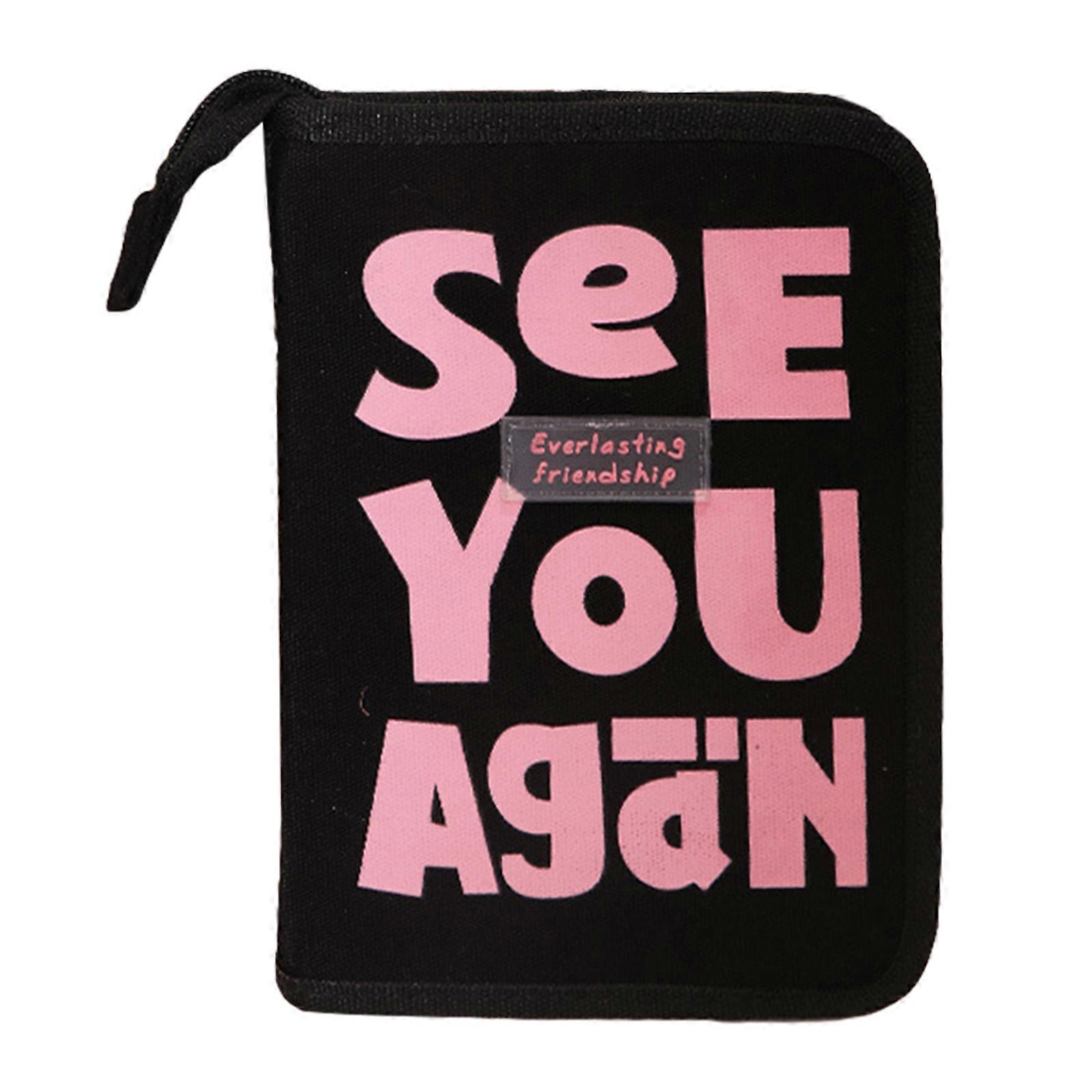 Large Capacity Pencil Case Multifunction Expandable Compartments Pen Pencil Pouch with Zipper Storage Bag for Students Elegant black