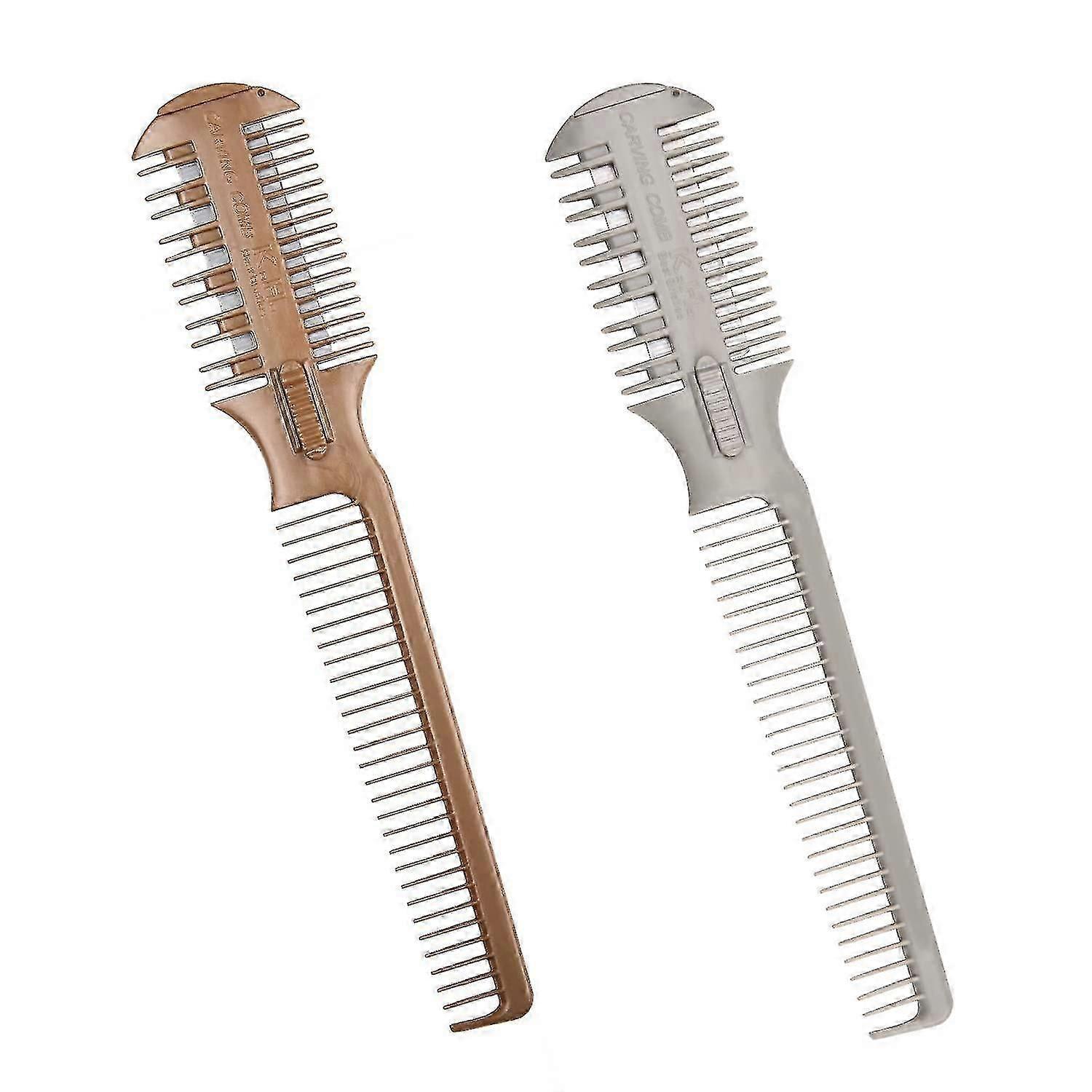 刃付きデュアルサイドヘアカットコーム2個