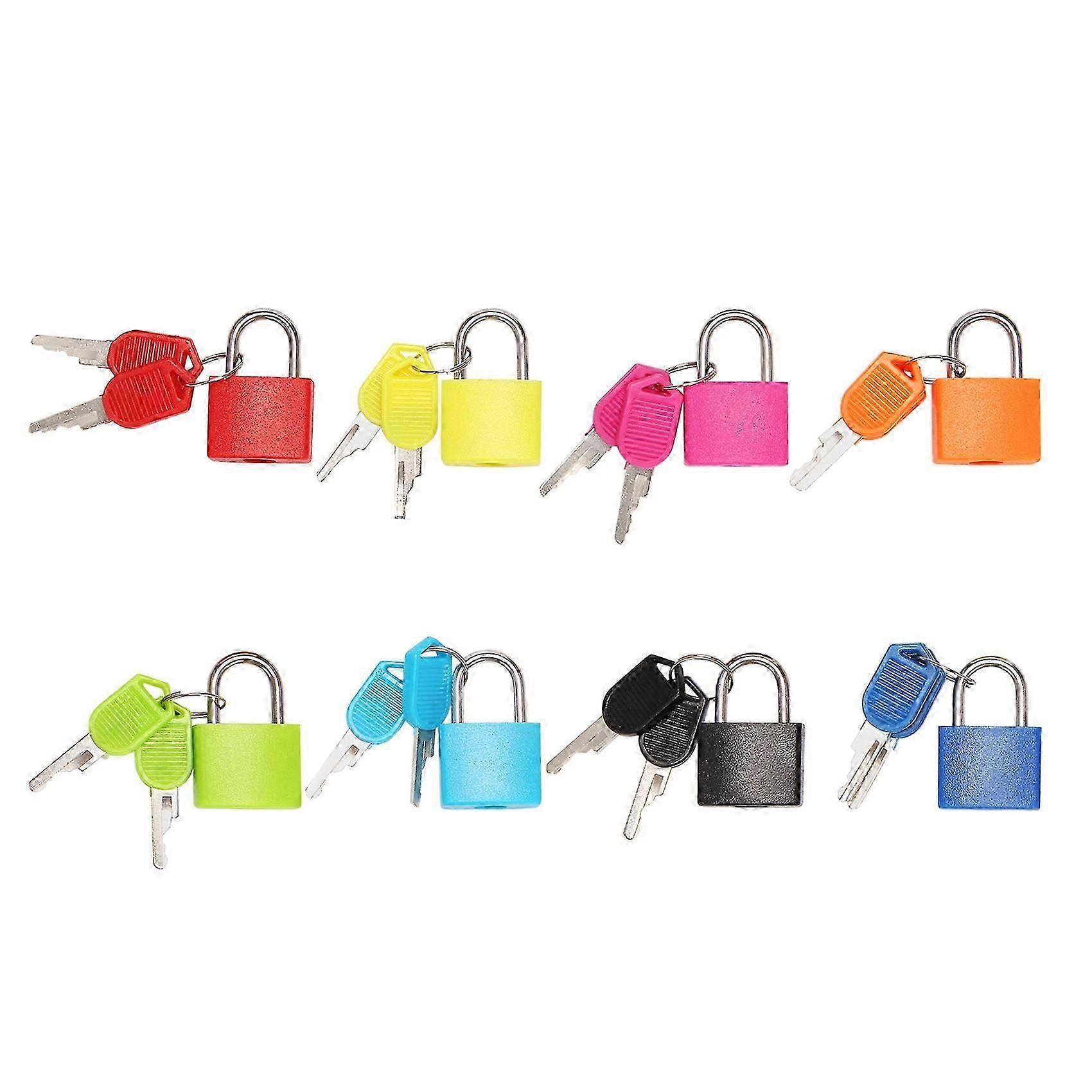 8 Pack Locks Small Padlock with Key Luggage Gym Locker Lock Mini Colorful Padlock for Outdoor Schoo-Good