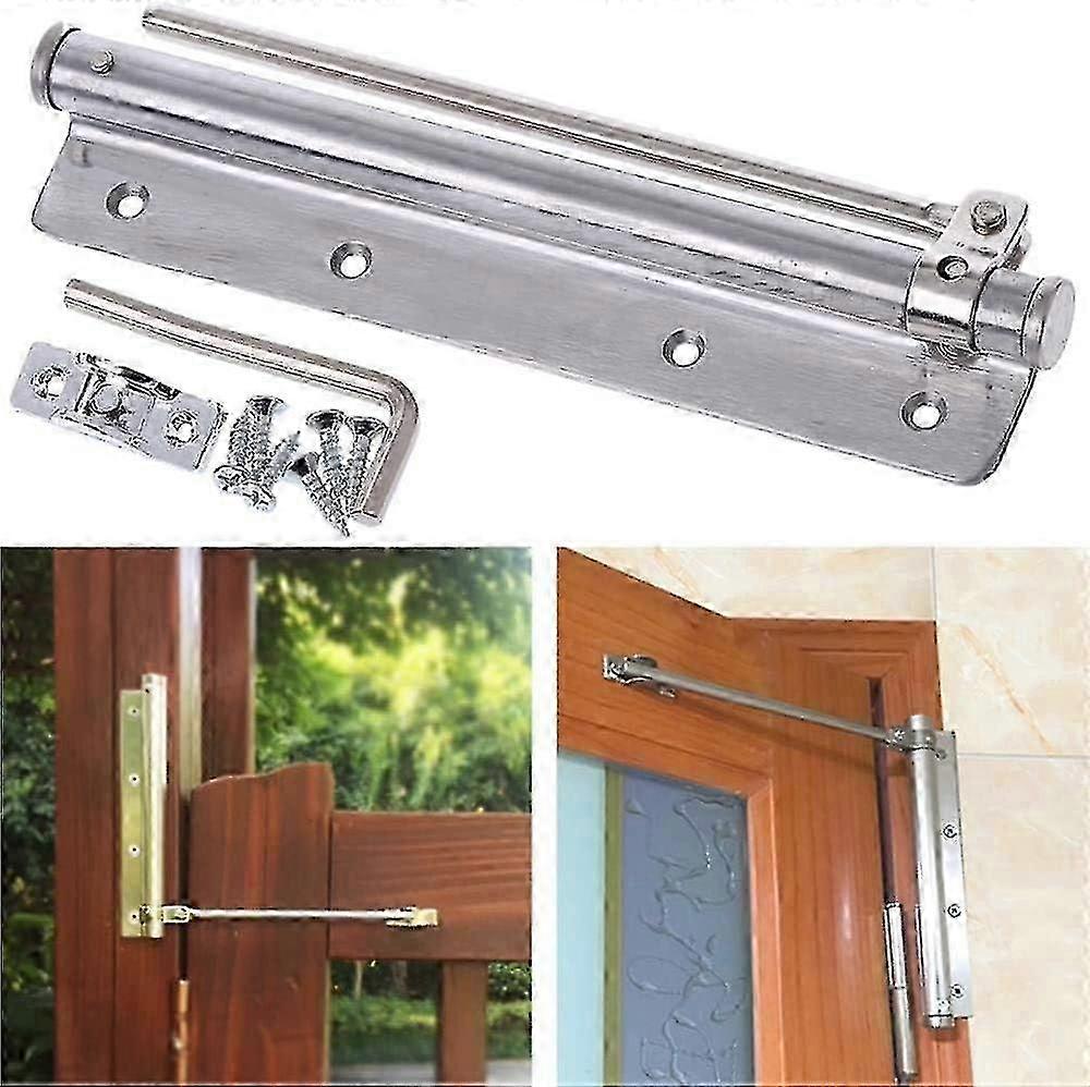 Automatic Door Closer with Silver Finish for Home or Office