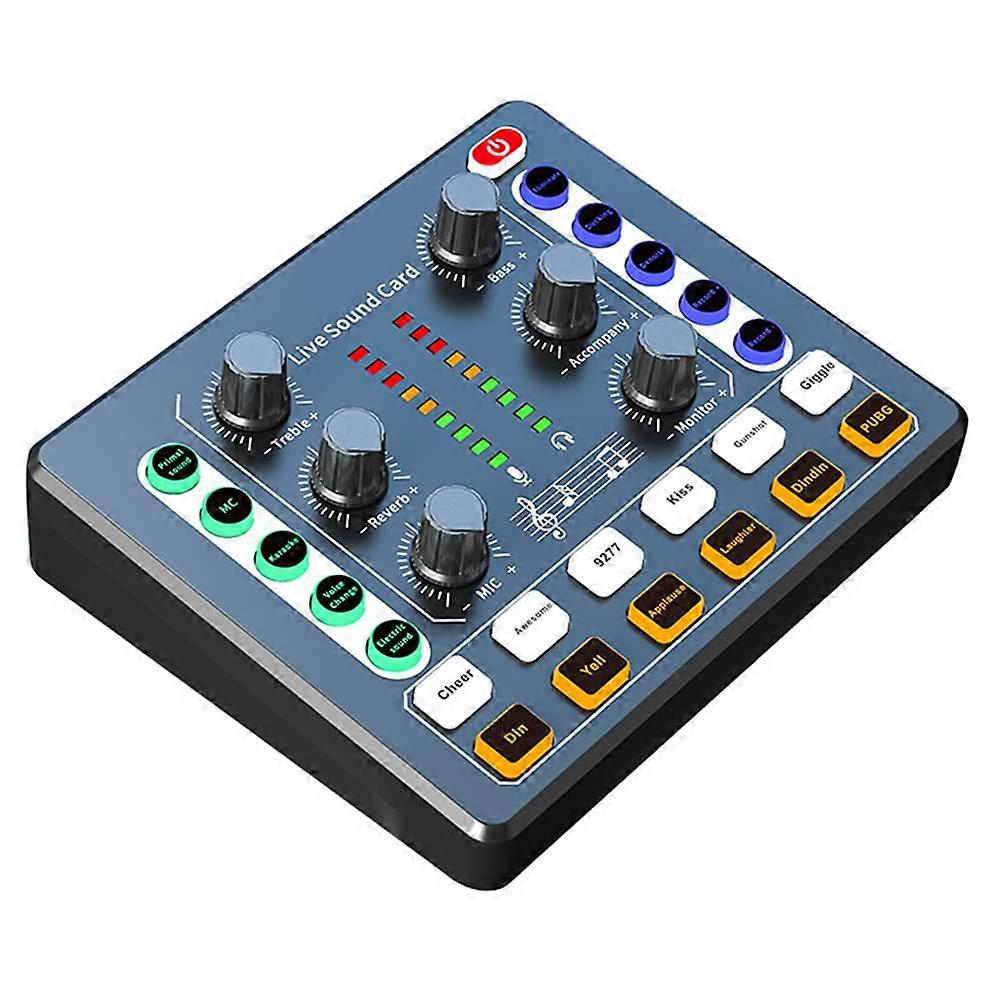 Bluetooth Mini Sound Mixer Board,Live Sound Card with Various Sound Effects for Music Recording