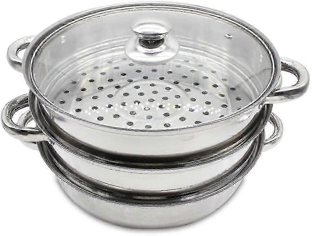 Hochwertiges 3 Etage Edelstahl Dampfgarer Dampfkocher Dampfkochtopf Set Glasdeck