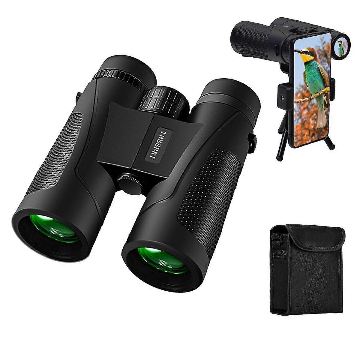 12x42 HD High-Powered Binoculars for Adults with Tripod & Phone Adapter, Waterproof for Birdwatching, Hunting, Travel