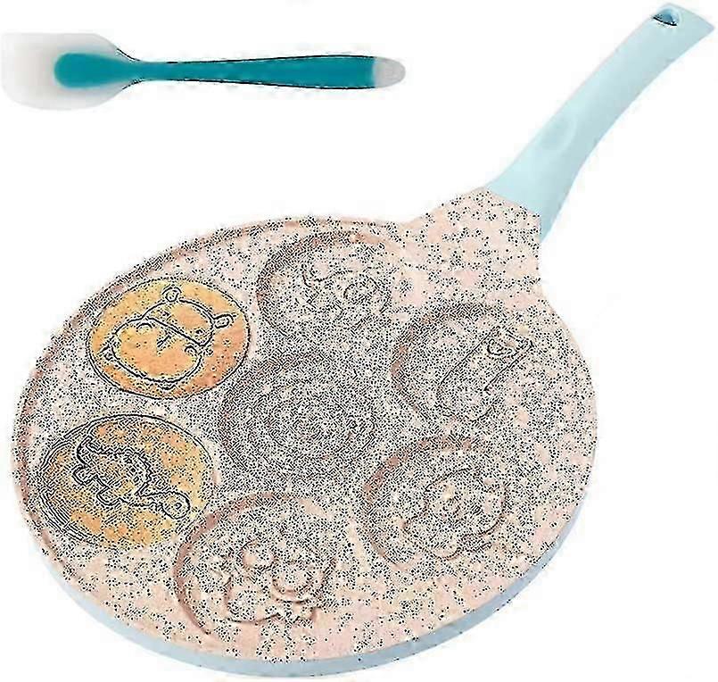 煎饼盘，不粘煎饼煎锅，带 7 个独特的可爱动物烧烤盘，可丽饼煎饼模具迷你锅