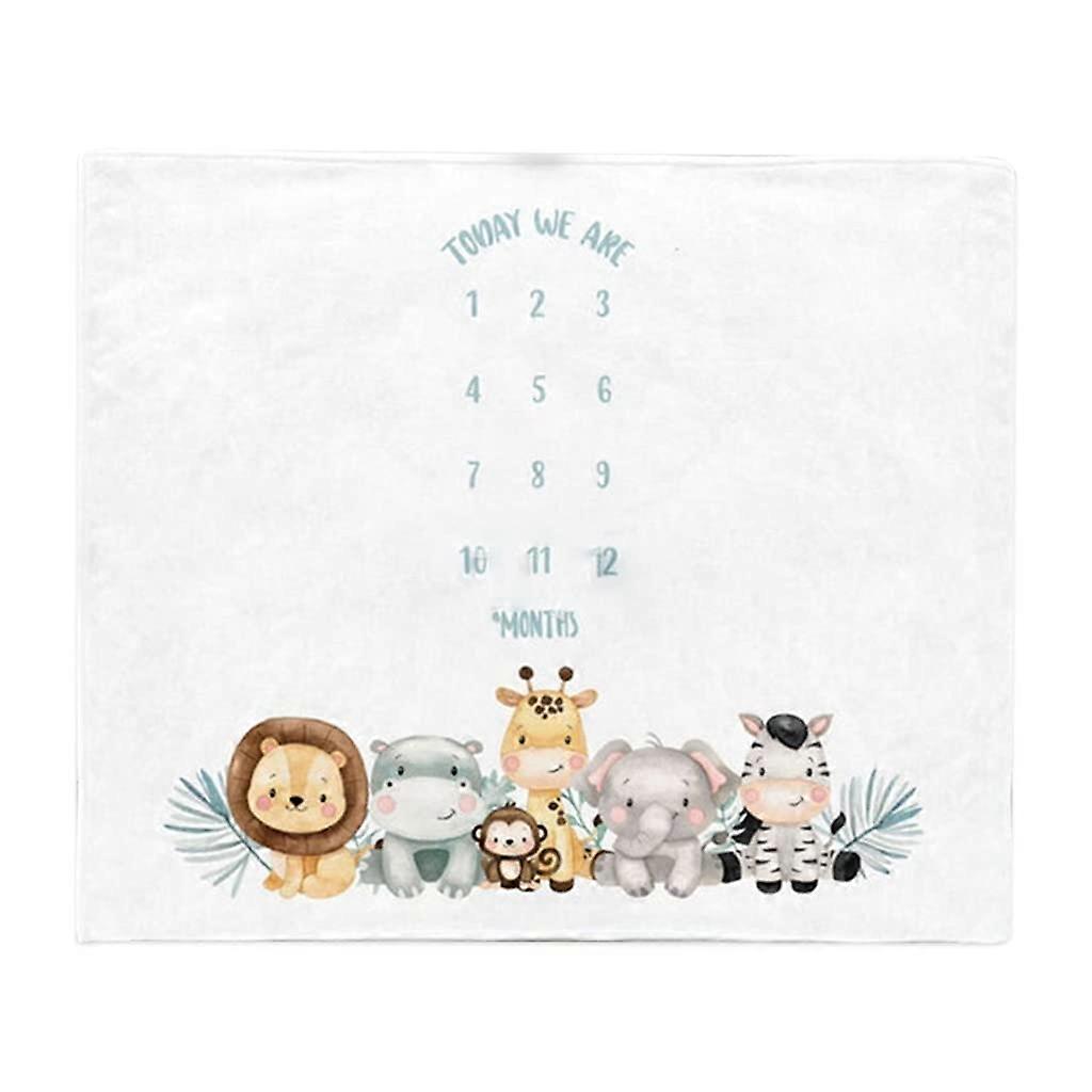 Record Growth Blanket for Babies, Animal Pattern, Soft Photography Props, 30x40 Inches, Ideal for Newborn Decor