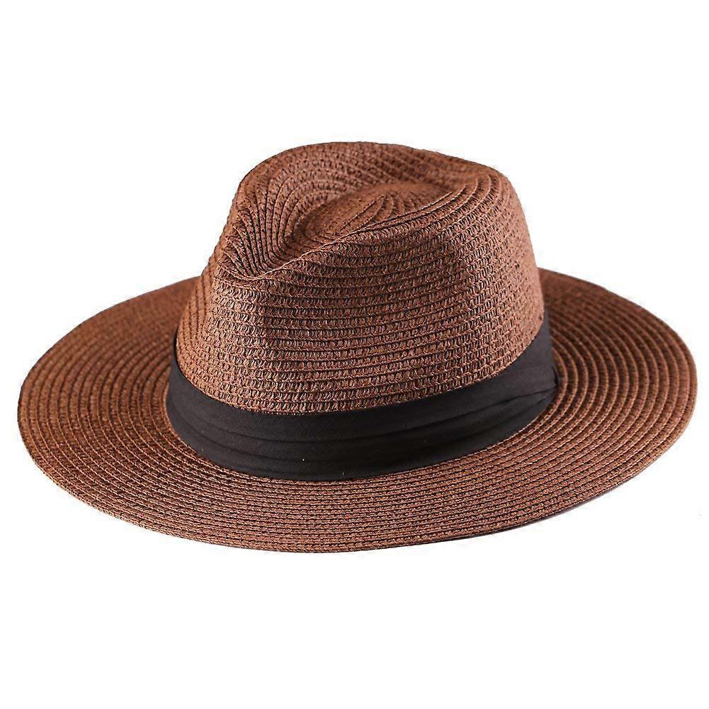Straw Panama Hat Classic Handwoven Wide Brim Size Medium Natural Color Packable
