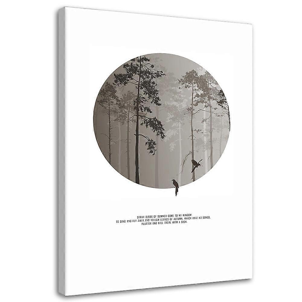 Impression sur toile, Oiseaux dans la forêt - 60x90