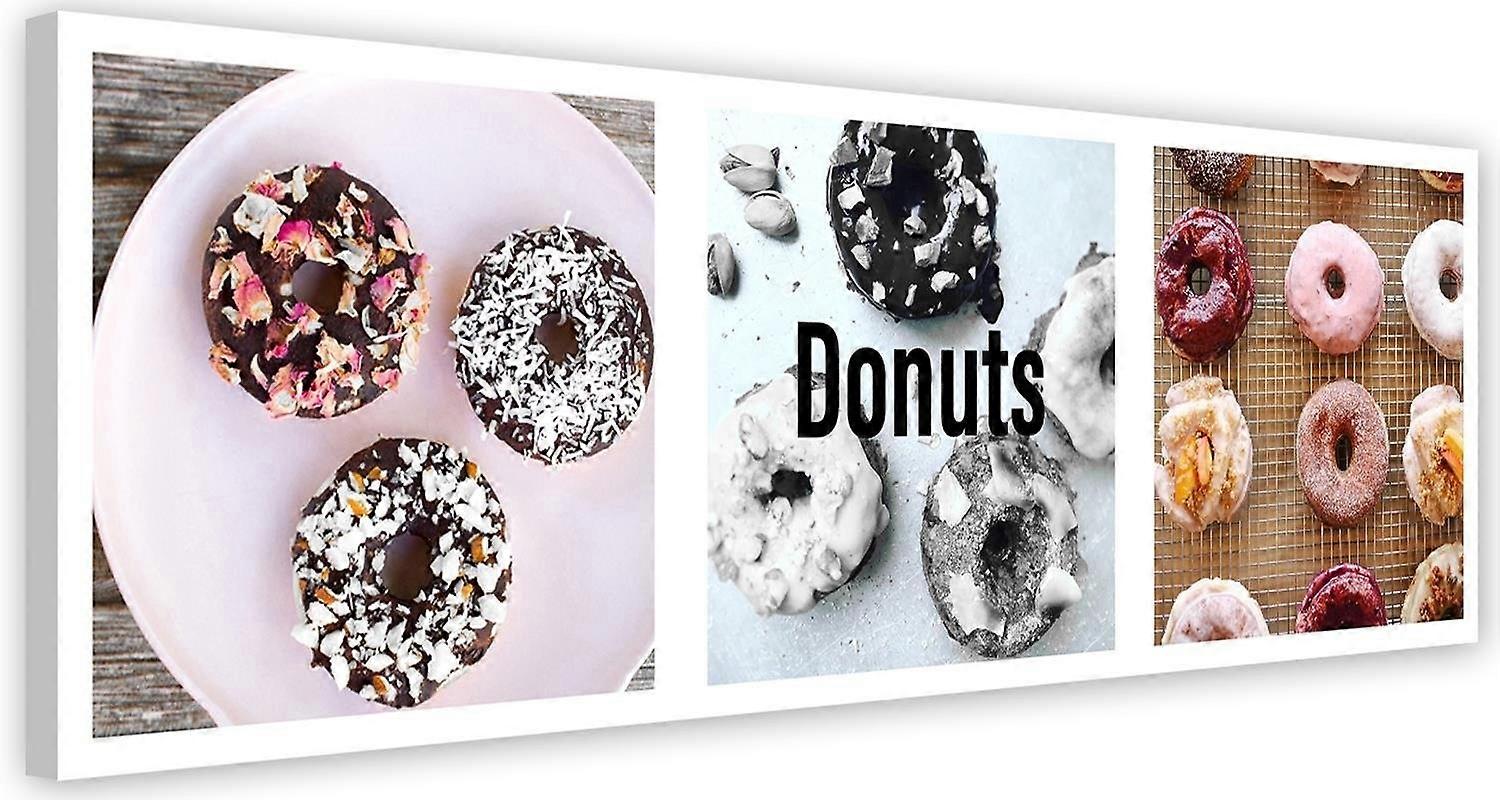 Impression sur toile, Donats colorés - set - 90x30