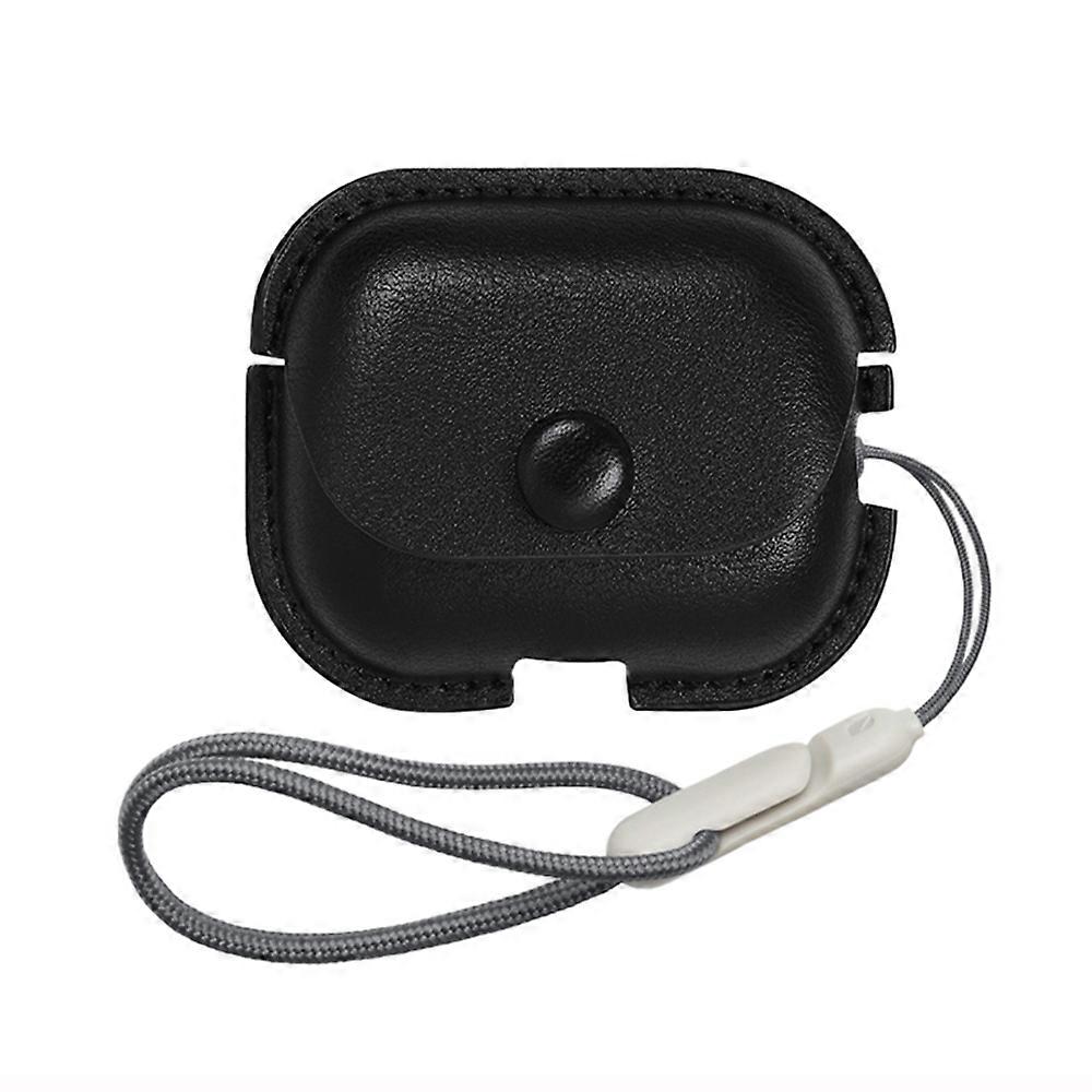 For AirPods Pro 2 Litchi Texture PU Leather Earphone Protective Case with Lanyard For AirPods Pro 2 with Lanyard