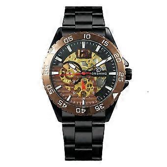 Montre mécanique automatique pour homme, montre squelette classique, bracelet en acier de luxe, lunette rotative, cadeau, 2023