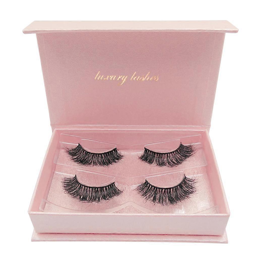2 Pairs Handmade Reusable Waterproof False 3D Thick Lashes