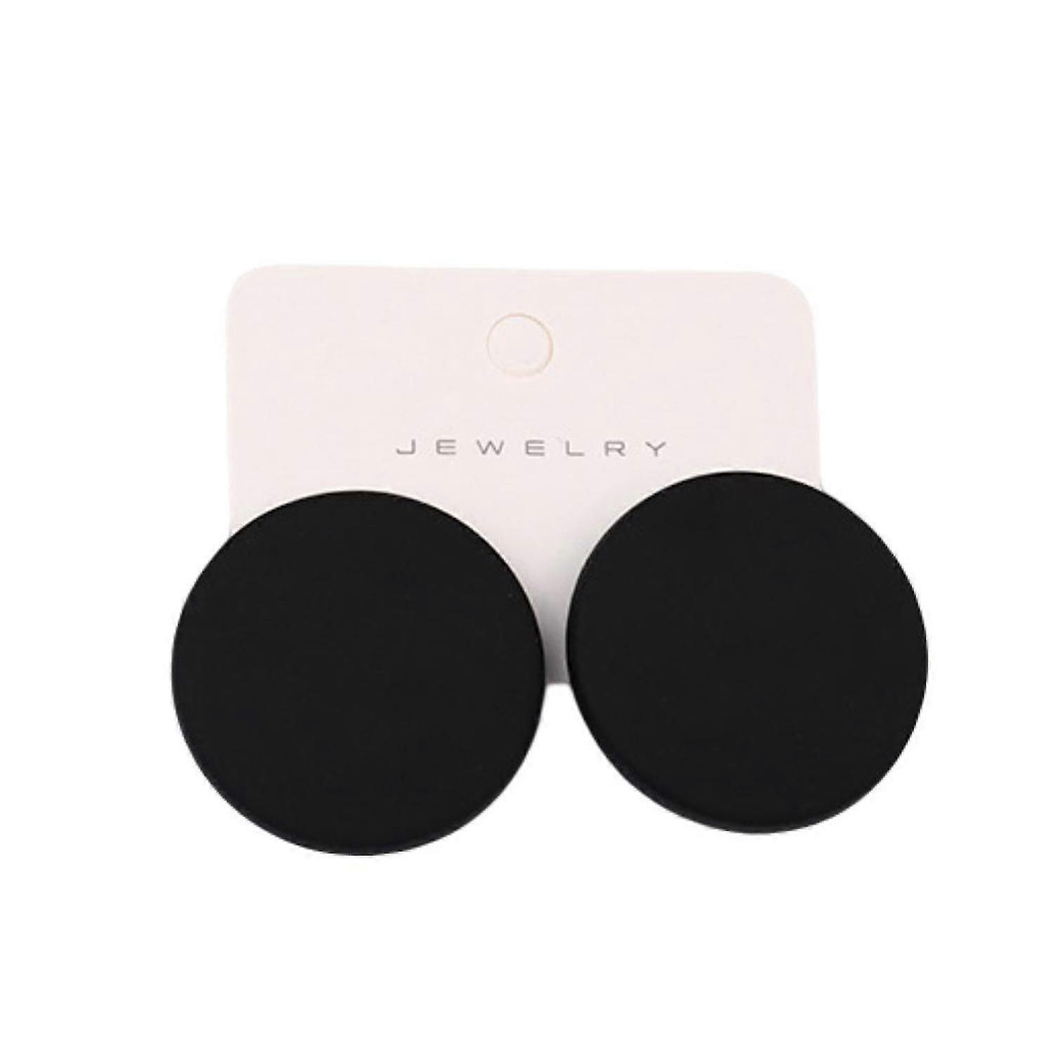 1 Paio Orecchini A Bottone Colore Caramella Geometrica Vernice Spray Piercing Semplice Donne Ragazza Grande Orecchio Rotondo Stud