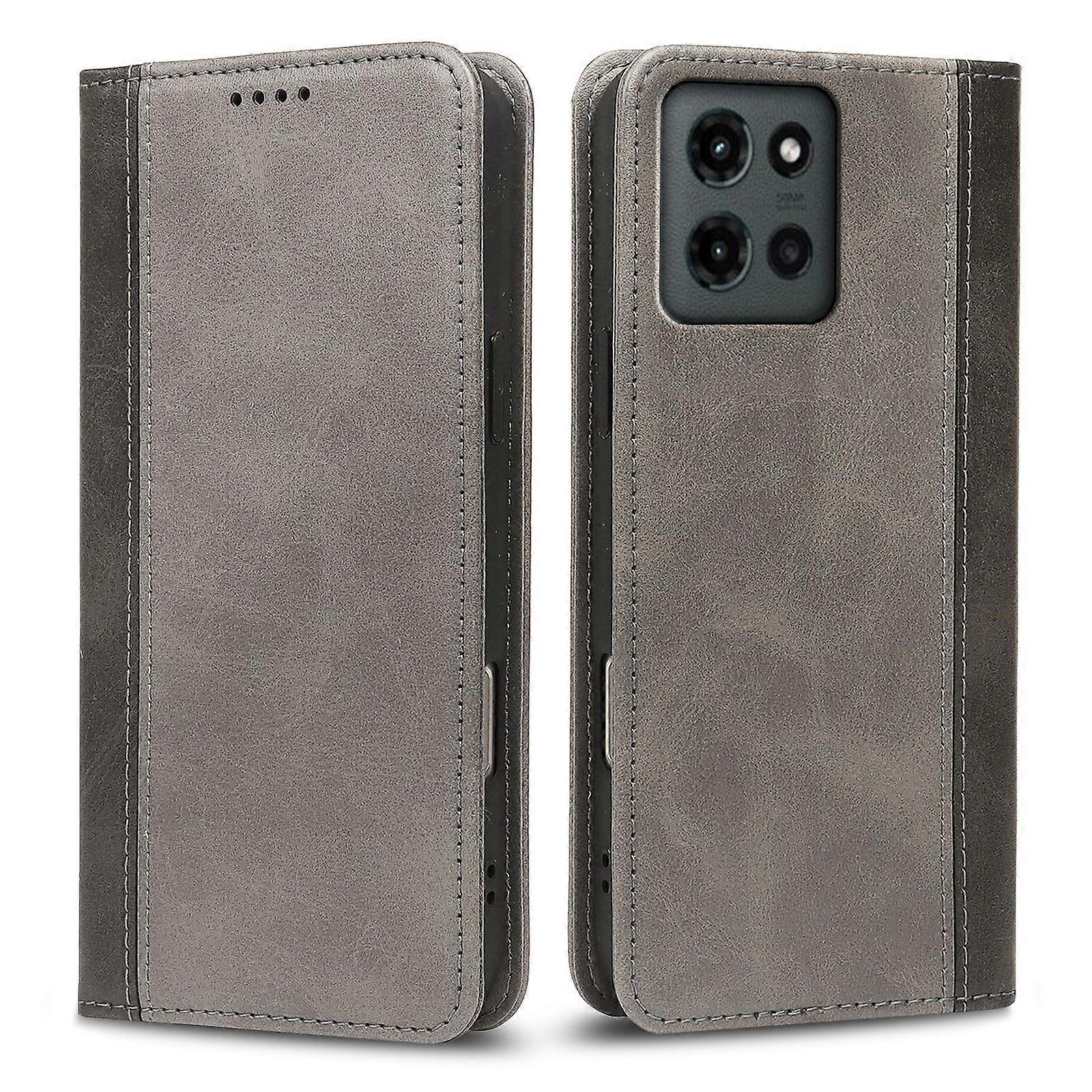 Suitable For Motorola Motog(2025) Phone Case Calf Leather Color Matching Strong Magnetic Mobile Phone Leather Case