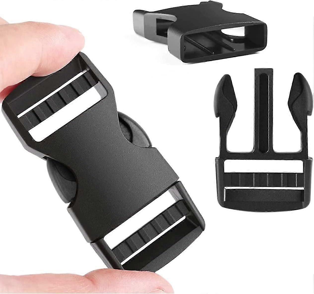 6 Pack 1 Buckle Quick Side Release Buckles - Dual Adjustable No Sewing Clips