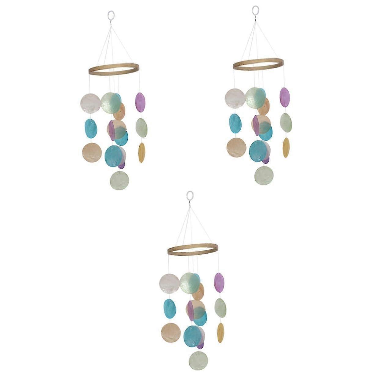 3pcs Colorful Shell Wind Chimes Japanese Decor Shell Decor Home Decor Beach House