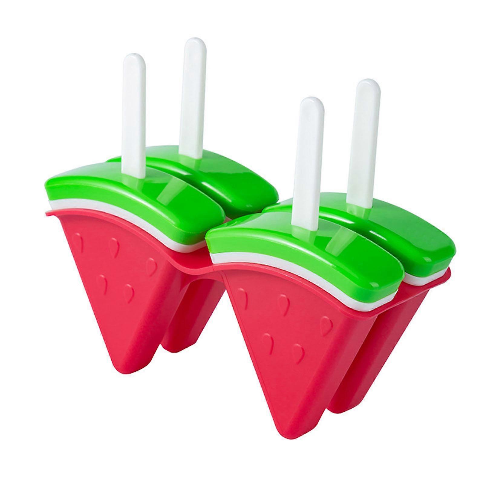 4 Cavities Καλούπι παγωτού Popsicles Μούχλα καρπούζι σε σχήμα πάγου για Pop καλούπια Σπιτικά εργαλεία γρανίτες για DIY Popsi πάγου