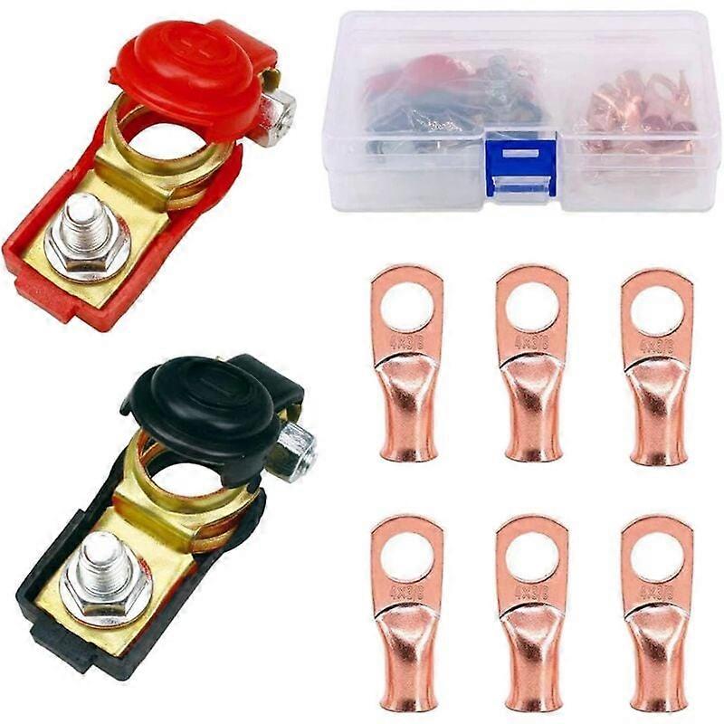 1 Pair Battery Terminals Battery Terminal Clamp Connector with 6 Copper Ring for Car Positive and Negative,Battery Terminal Clamp   SZRH