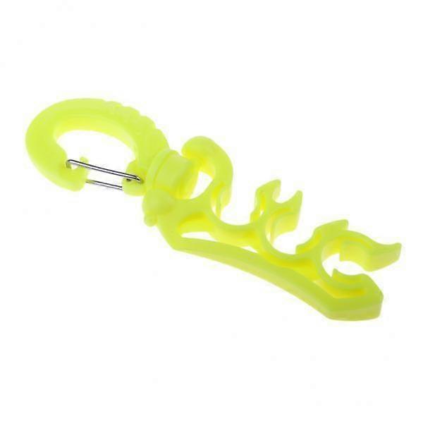 4X Scuba BCD Hose Holder Equipment Retainer Rotatable Folding Clasp Clip Yellow