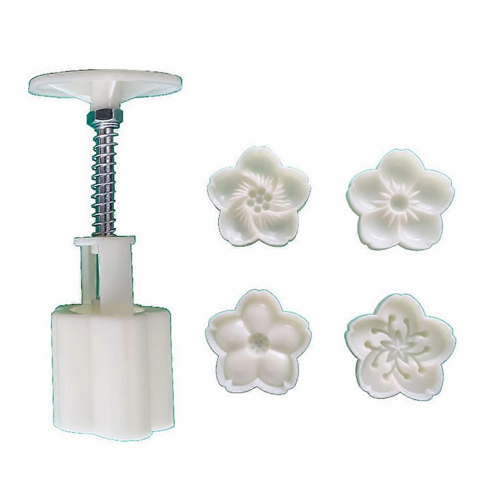 Handtrycksform för månkaksform, körsbärsblom med 4 st. mönster, midhöstfestival, handtrycksform för månkaksform, flerfärgad