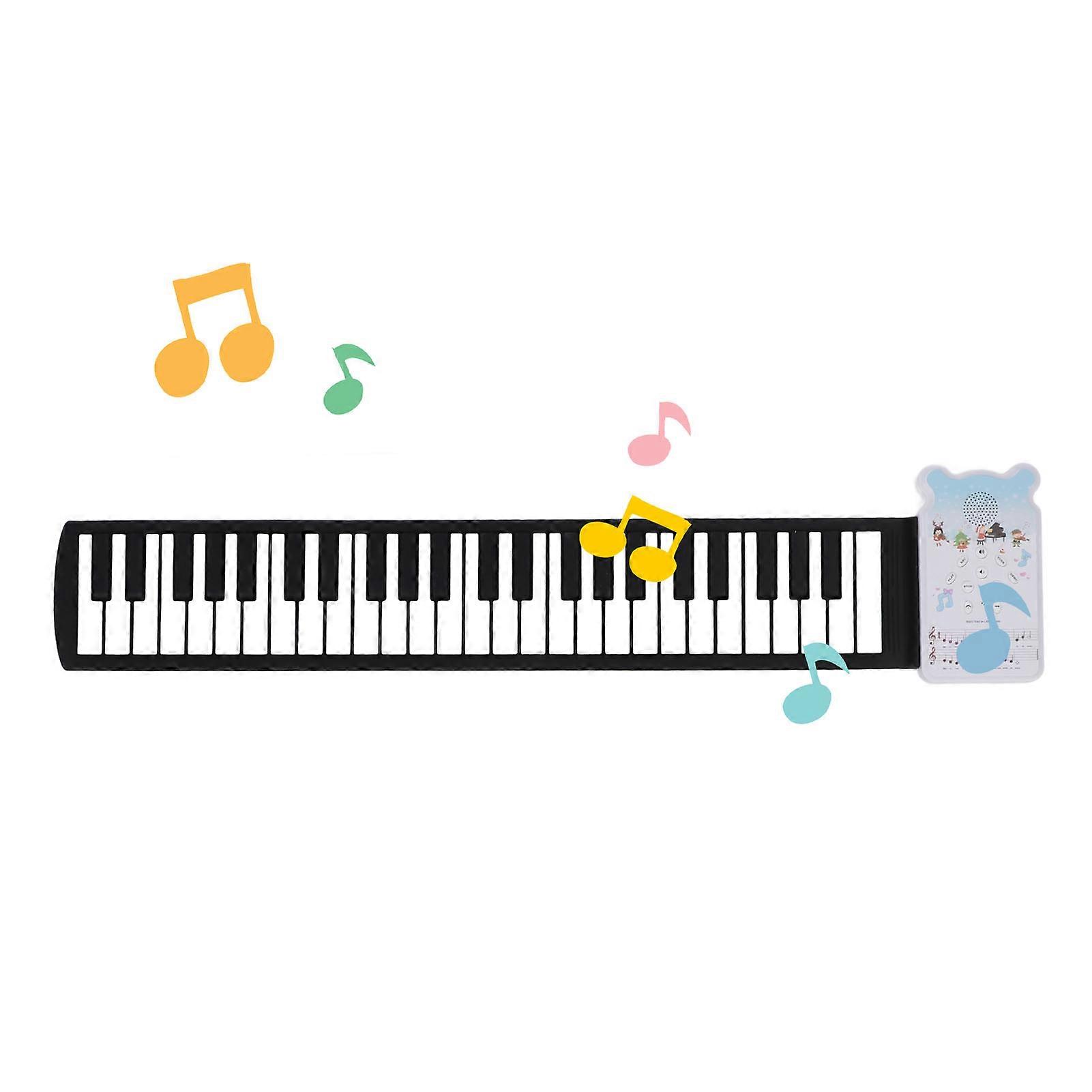 49 Keys Roll Up Piano Keyboard 8 Tones Portable Rechargeable Foldable Silicone Electronic Keyboard with Speaker for Kids