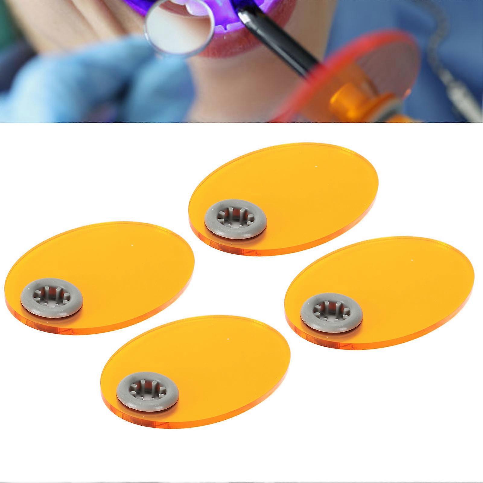 10pcs Dental Light Curing Shield Elliptical Shape Eye Protective Light Blocking Dental Light Curing Machine Plate 